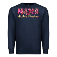 Navy mama all day everyday Premium Sweatshirt - NancyCooperArtShop
