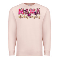 Pale Pink mama all day everyday Premium Sweatshirt - NancyCooperArtShop