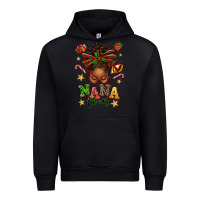 Black Nana Claus Afro Messy Bun Urban Hoodie - texasbilliewilder