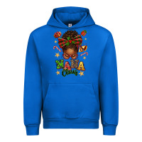 Cobalt Nana Claus Afro Messy Bun Urban Hoodie - texasbilliewilder