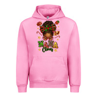 Fuchsia Pink Nana Claus Afro Messy Bun Urban Hoodie - texasbilliewilder