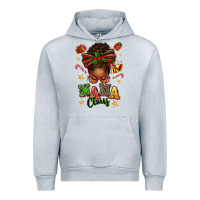 Heather Grey Nana Claus Afro Messy Bun Urban Hoodie - texasbilliewilder