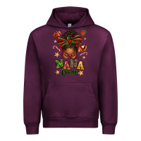 Mauve Wine Nana Claus Afro Messy Bun Urban Hoodie - texasbilliewilder