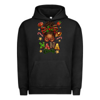Pigment Black Nana Claus Afro Messy Bun Urban Hoodie - texasbilliewilder