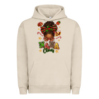 Pigment French Oak Nana Claus Afro Messy Bun Urban Hoodie - texasbilliewilder