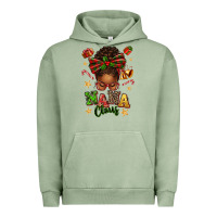Pigment Oil Green Nana Claus Afro Messy Bun Urban Hoodie - texasbilliewilder