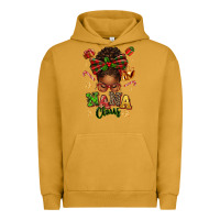 Pigment Peanut Butter Nana Claus Afro Messy Bun Urban Hoodie - texasbilliewilder