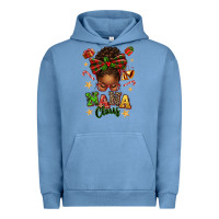 Pigment Pebble Blue Nana Claus Afro Messy Bun Urban Hoodie - texasbilliewilder