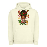 Pigment Pistachio Nana Claus Afro Messy Bun Urban Hoodie - texasbilliewilder