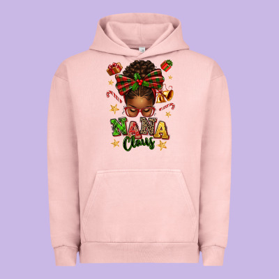 Nana Claus Afro Messy Bun Urban Hoodie Designed By Texasbilliewilder