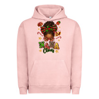 Pigment Salmon Nana Claus Afro Messy Bun Urban Hoodie - texasbilliewilder
