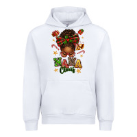 White Nana Claus Afro Messy Bun Urban Hoodie - texasbilliewilder