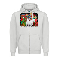 Dove Grey Santa Claus Spanish Christmas Zipper Hoodie - Jasminsmagicworld