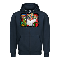 Navy Santa Claus Spanish Christmas Zipper Hoodie - Jasminsmagicworld