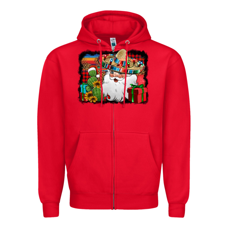 Santa Claus Spanish Christmas Zipper Hoodie by Jasminsmagicworld | Teevron