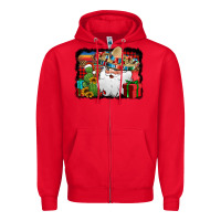Red Santa Claus Spanish Christmas Zipper Hoodie - Jasminsmagicworld
