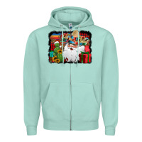 Seafoam Santa Claus Spanish Christmas Zipper Hoodie - Jasminsmagicworld