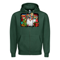 Sports Green Santa Claus Spanish Christmas Zipper Hoodie - Jasminsmagicworld