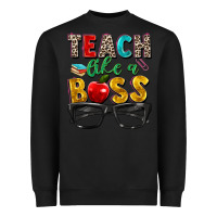 Black teach like a boss Heavyweight Sweatshirt - Zillion Design Studio