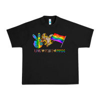Black peace love pride Urban Heavy Tee - CowhideDigitalArt
