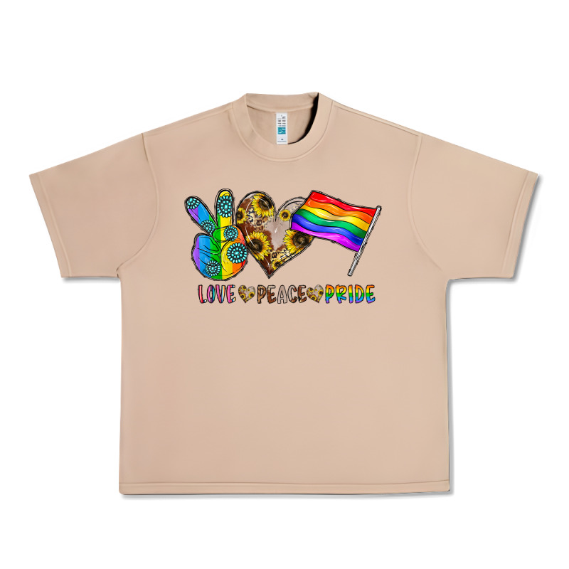 Peace Love Pride Urban Heavy Tee by CowhideDigitalArt | Teevron