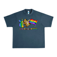 Midnight Navy peace love pride Urban Heavy Tee - CowhideDigitalArt