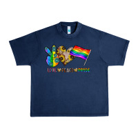 Navy peace love pride Urban Heavy Tee - CowhideDigitalArt