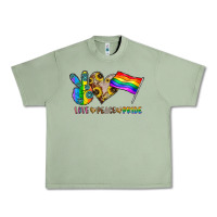 Oil Green peace love pride Urban Heavy Tee - CowhideDigitalArt