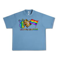 Pebble Blue peace love pride Urban Heavy Tee - CowhideDigitalArt