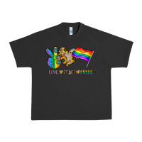 Pigment Black peace love pride Urban Heavy Tee - CowhideDigitalArt