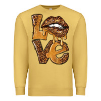 Antique Gold love leopard with lips Premium Sweatshirt - NancyCooperArtShop