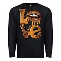 Black love leopard with lips Premium Sweatshirt - NancyCooperArtShop
