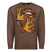 Chestnut love leopard with lips Premium Sweatshirt - NancyCooperArtShop