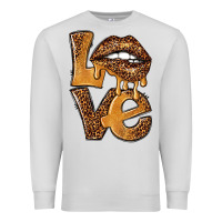 Dove Grey love leopard with lips Premium Sweatshirt - NancyCooperArtShop