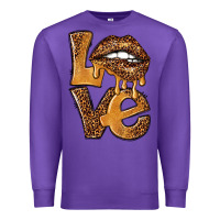 Purple love leopard with lips Premium Sweatshirt - NancyCooperArtShop