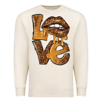 Sandshell love leopard with lips Premium Sweatshirt - NancyCooperArtShop