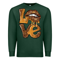 Sports Green love leopard with lips Premium Sweatshirt - NancyCooperArtShop