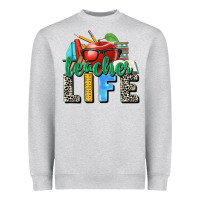 Heather Grey teacher life Heavyweight Sweatshirt - Zillion Design Studio