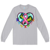 Moon Dust heart earth and cancer ribbon Long Sleeve Tee - AdoDesignShop