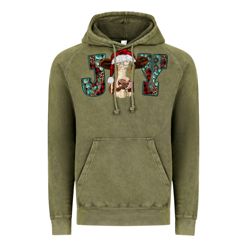 Christmas Joy With Heifer Cow Vintage Hoodie by RanaPortraitStore | Teevron