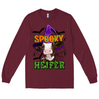 Burgundy Spooky heifer halloween Long Sleeve Tee - Artiststas