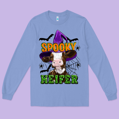 Spooky Heifer Halloween Long Sleeve Tee Designed By Artiststas