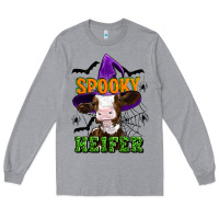 Heather Grey Spooky heifer halloween Long Sleeve Tee - Artiststas