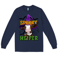 Navy Spooky heifer halloween Long Sleeve Tee - Artiststas