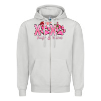 Dove Grey xoxo hugs and kisses paws Zipper Hoodie - NancyCooperArtShop