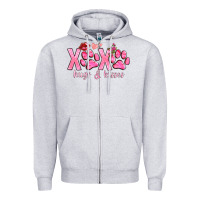 Heather Grey xoxo hugs and kisses paws Zipper Hoodie - NancyCooperArtShop