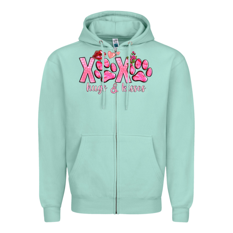 Xoxo Hugs And Kisses Paws Zipper Hoodie by NancyCooperArtShop | Teevron