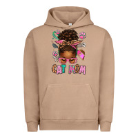 Pigment Burro Afro Messy Bun Cat Mom Urban Hoodie - texasbilliewilder