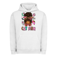 Pigment Lunar Rock Afro Messy Bun Cat Mom Urban Hoodie - texasbilliewilder