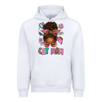 White Afro Messy Bun Cat Mom Urban Hoodie - texasbilliewilder